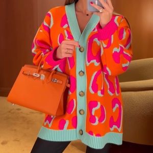 GORGEOUS MAISON EN FLEUR KNIT LUXURY EUROPEAN BRAND OVERSIZED CARDIGAN SWEATER
